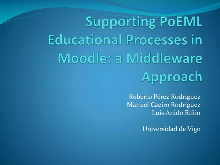 supporting poeml educational processes in moodle a middleware approach