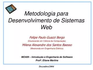 metodologia para desenvolvimento de sistemas web