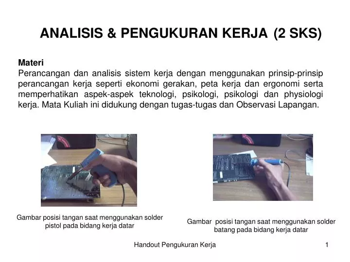 analisis pengukuran kerja 2 sks