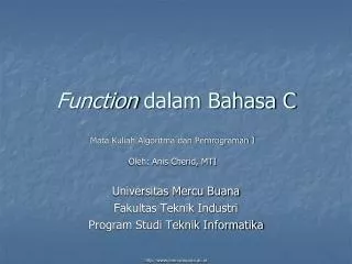 function dalam bahasa c