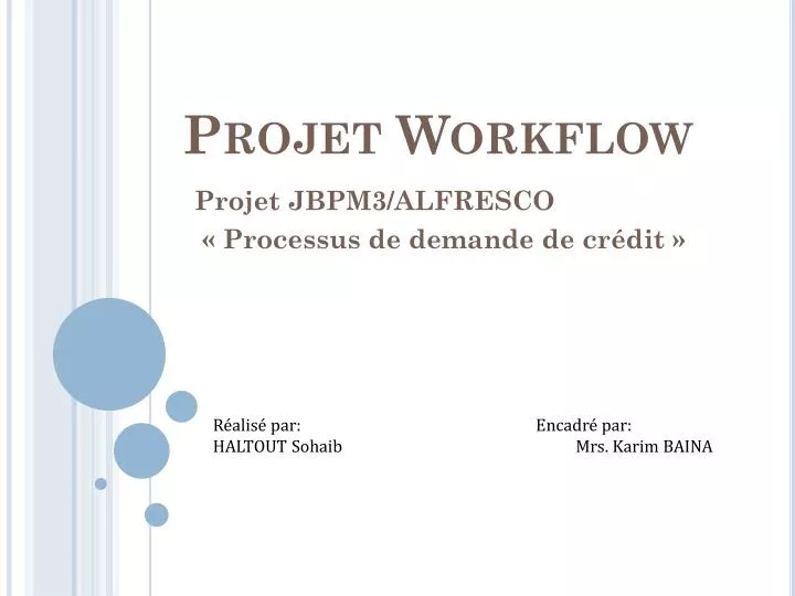 projet workflow