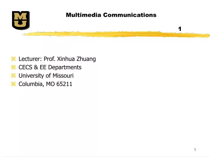 multimedia communications 1