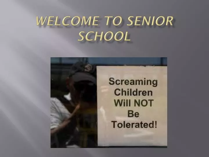 welcome to senior school