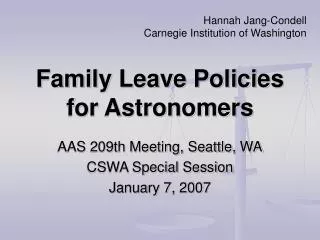 Family Leave Policies for Astronomers