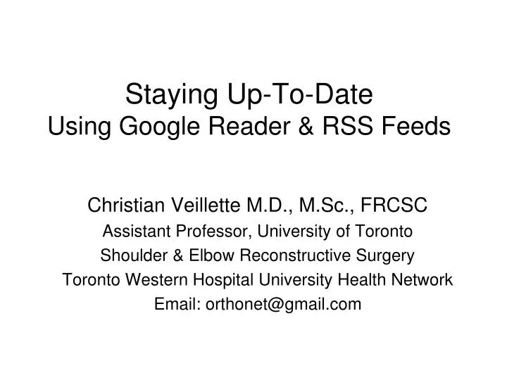 staying up to date using google reader rss feeds