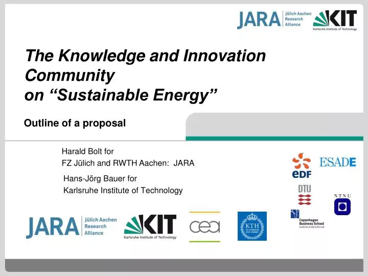 the knowledge and innovation community on sustainable energy outline of a proposal
