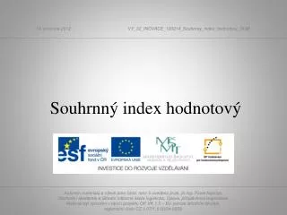 souhrnn index hodnotov