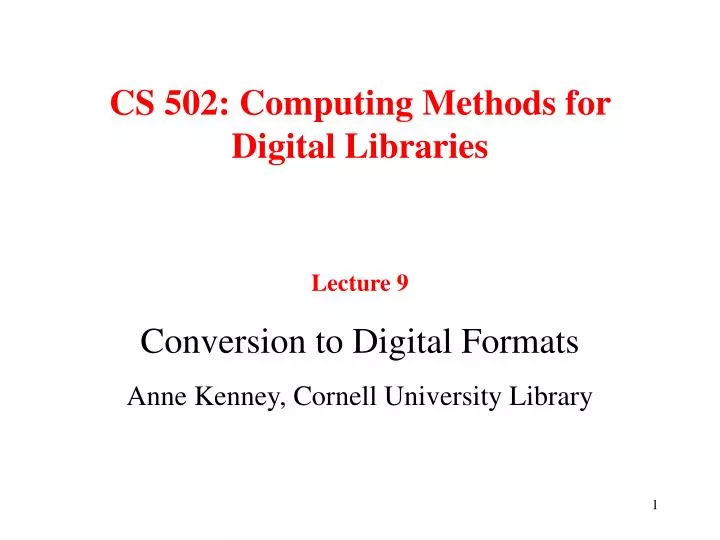 cs 502 computing methods for digital libraries