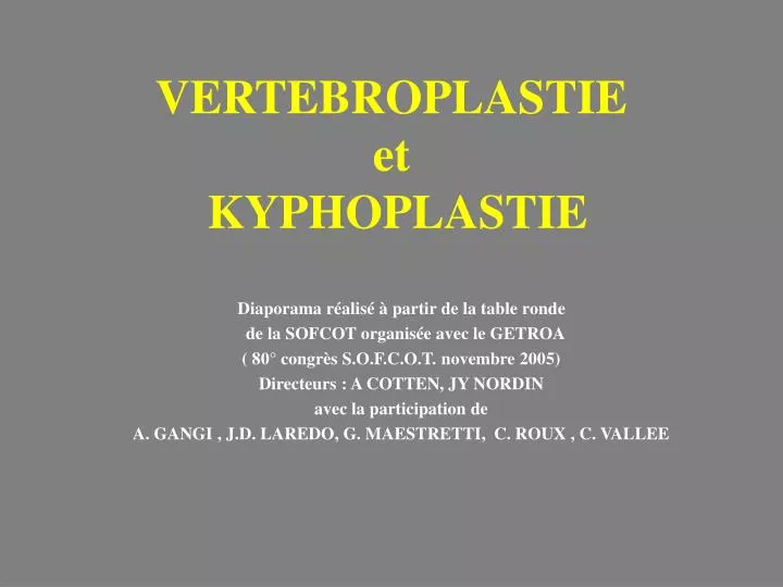vertebroplastie et kyphoplastie