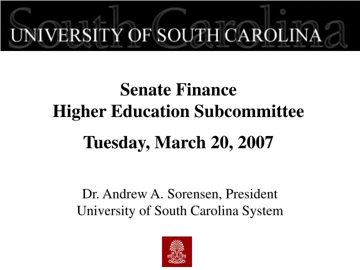 senate finance higher education subcommittee tuesday march 20 2007