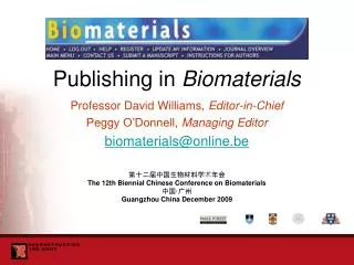 Publishing in Biomaterials