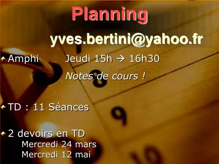 planning yves bertini@yahoo fr