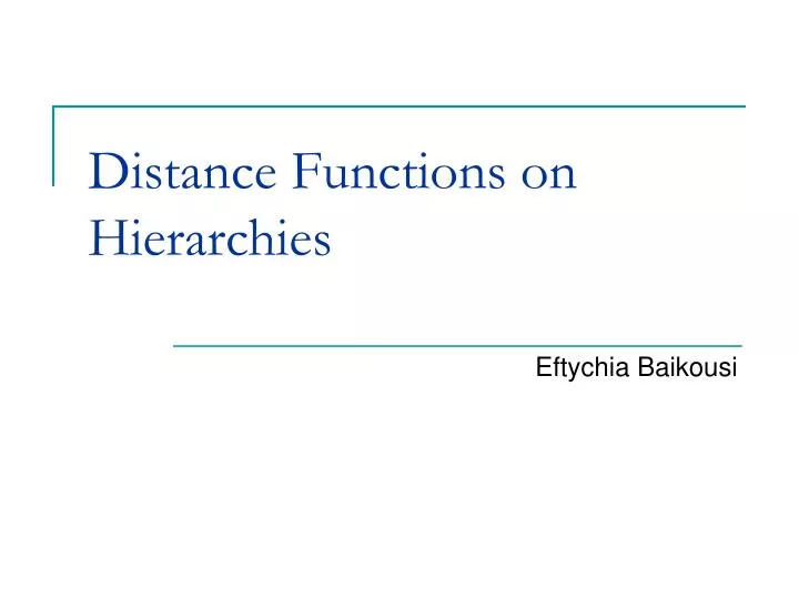 distance functions on hierarchies