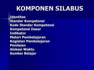 komponen silabus