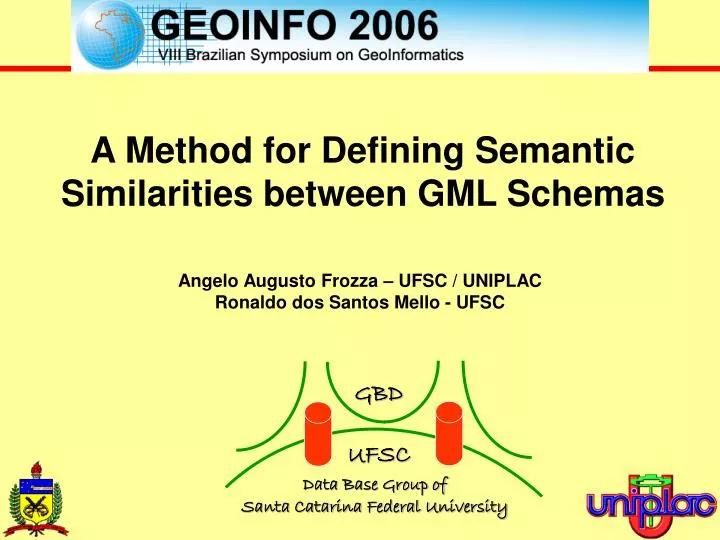 a method for defining semantic similarities between gml schemas