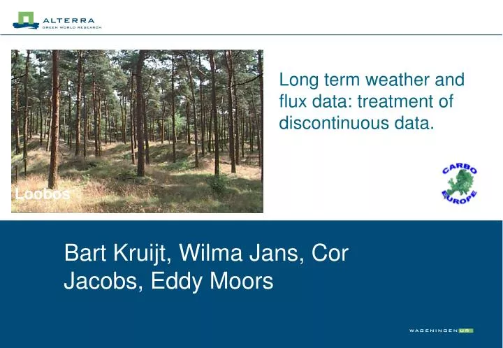 long term weather and flux data treatment of discontinuous data