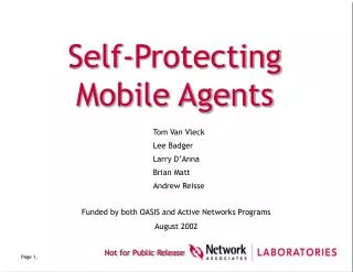 Self-Protecting Mobile Agents
