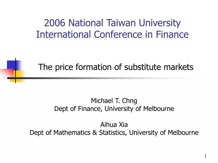 2006 national taiwan university international conference in finance