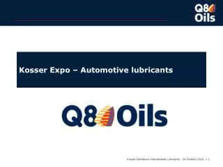 Kosser Expo – Automotive lubricants