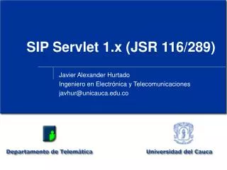 sip servlet 1 x jsr 116 289