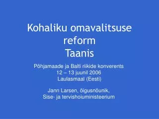 kohaliku omavalitsuse reform taanis