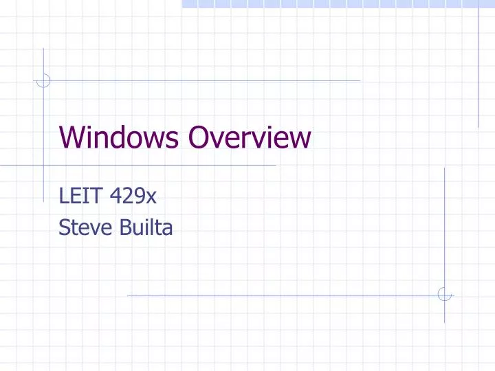 windows overview