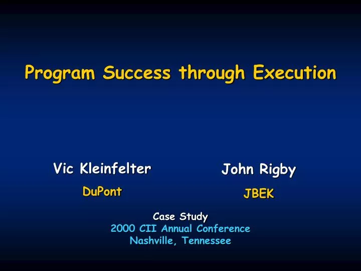 program success through execution