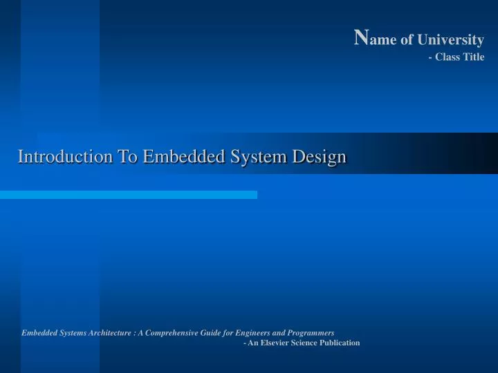 introduction to embedded system design