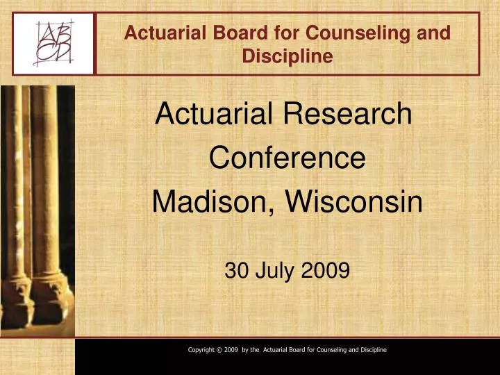 actuarial board for counseling and discipline