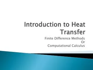 Introduction to Heat Transfer