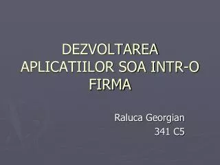 dezvoltarea aplicatiilor soa intr o firma
