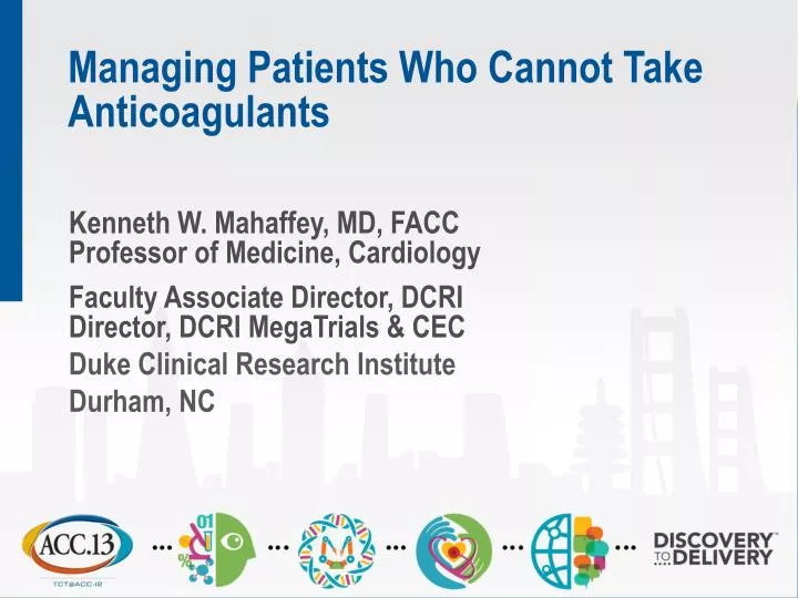 managing patients who cannot take anticoagulants