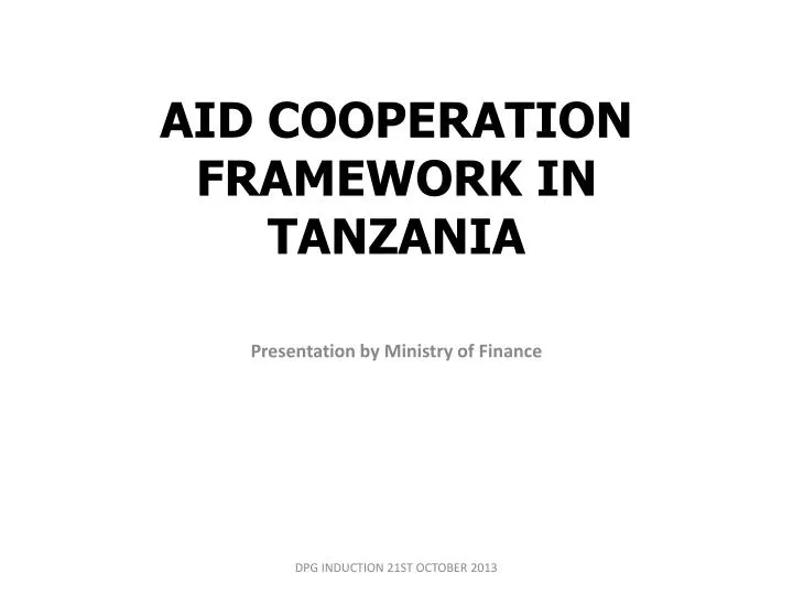 aid cooperation framework in tanzania