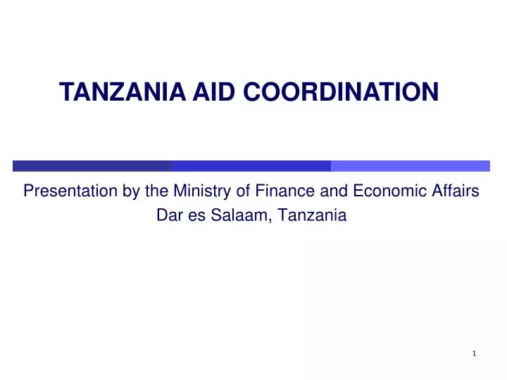 presentation by the ministry of finance and economic affairs dar es salaam tanzania