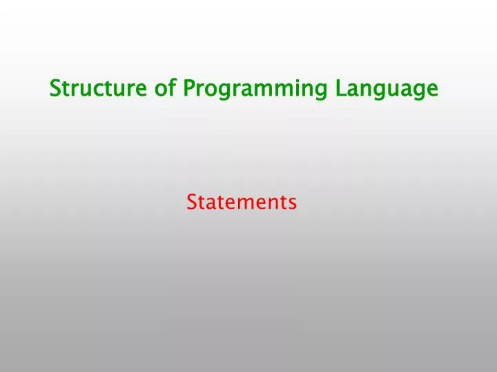 structure of programming language