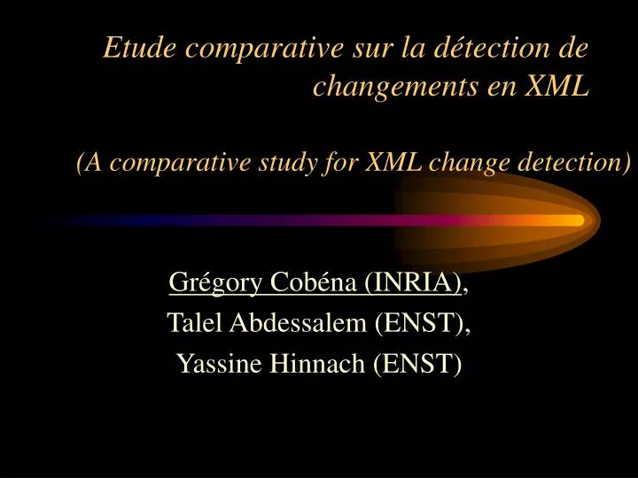 a comparative study for xml change detection