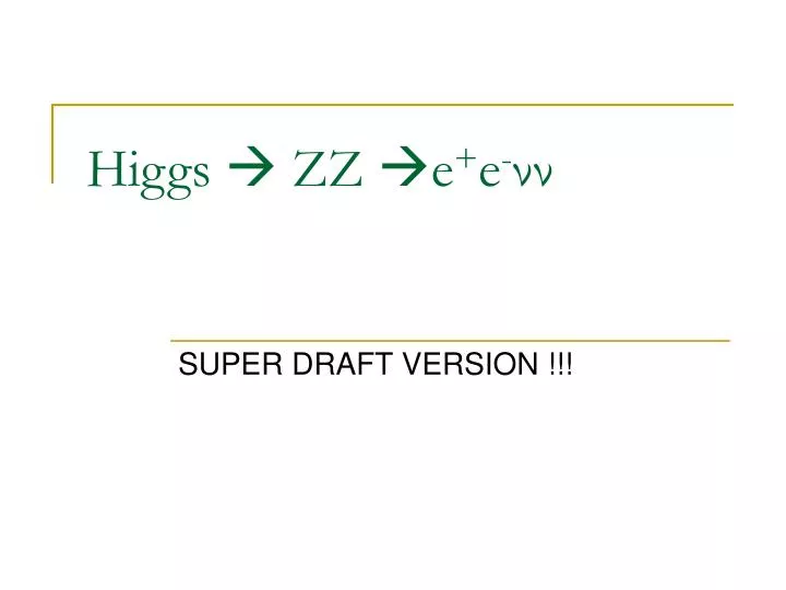 higgs zz e e