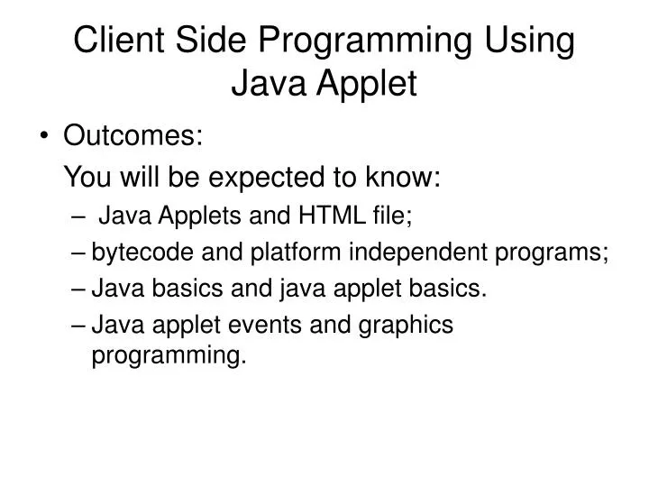 client side programming using java applet