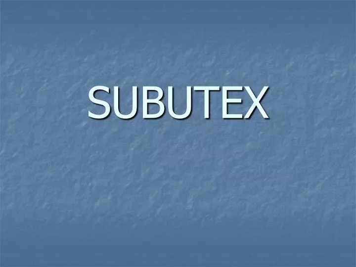 subutex