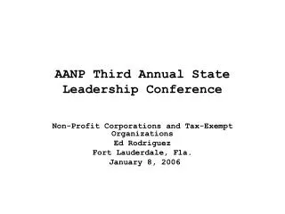 AANP Third Annual State Leadership Conference