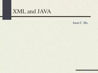 XML and JAVA