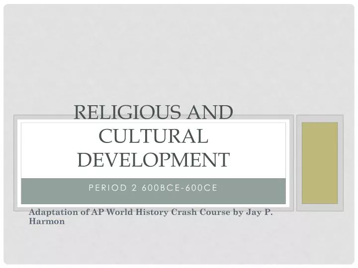 religious and cultural development