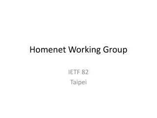 Homenet Working Group