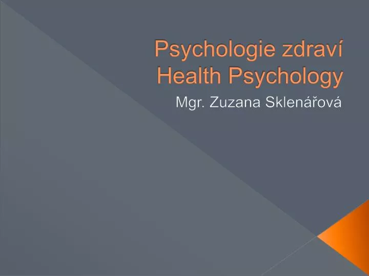 psychologie zdrav health psychology