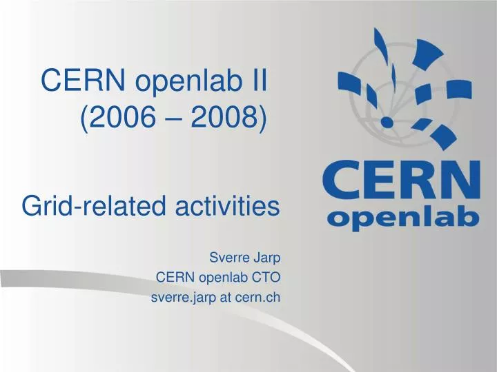 cern openlab ii 2006 2008