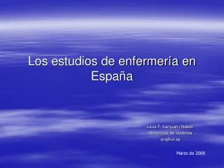 los estudios de enfermer a en espa a