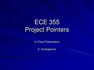 ECE 355 Project Pointers