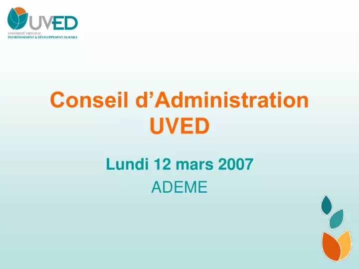 conseil d administration uved