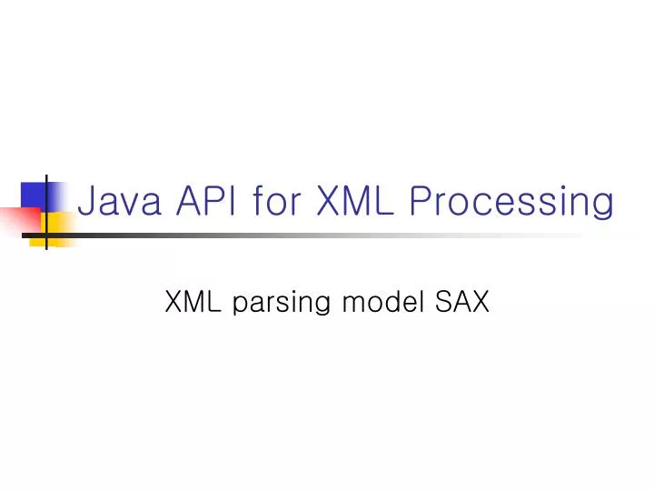 java api for xml processing