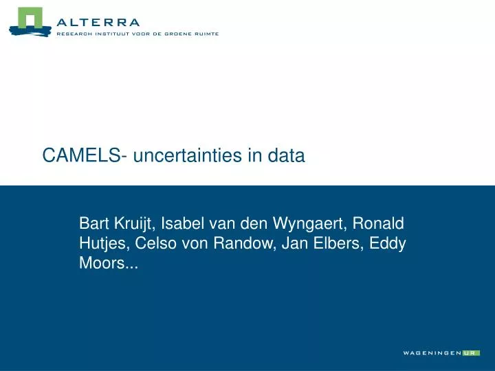 camels uncertainties in data